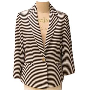 Ann Klein  striped dress lined Office Jacket New